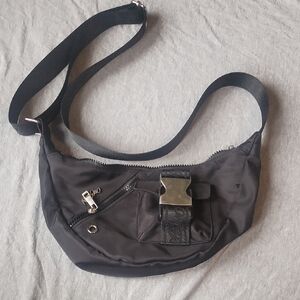 Mossimo Supply Co. Black Crossbody Bag with Silver Accents
